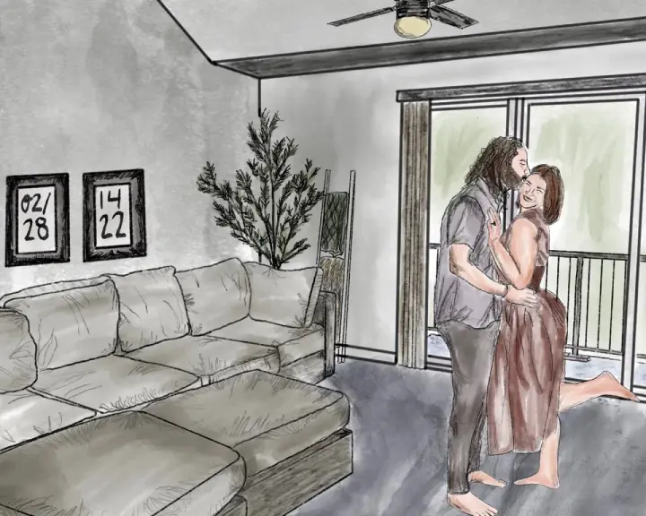 Custom couple portrait by Shannon Hope McAnney
